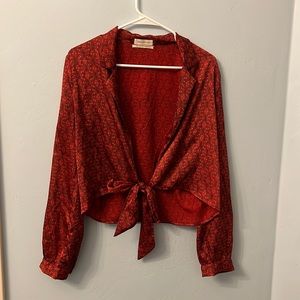 Urban Outfitters Red Tie Shirt